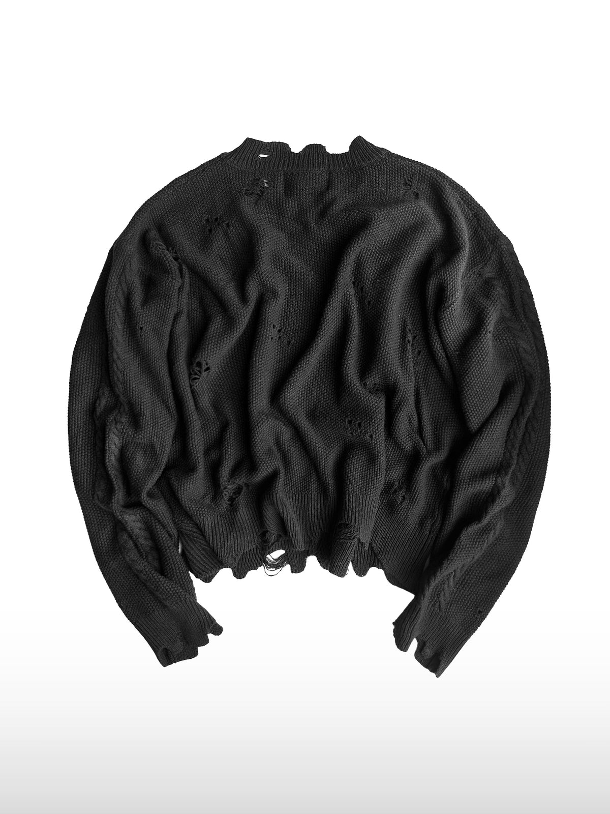 Maglione in maglia a intreccio effetto consumato