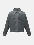Veste en jean délavée effet usé