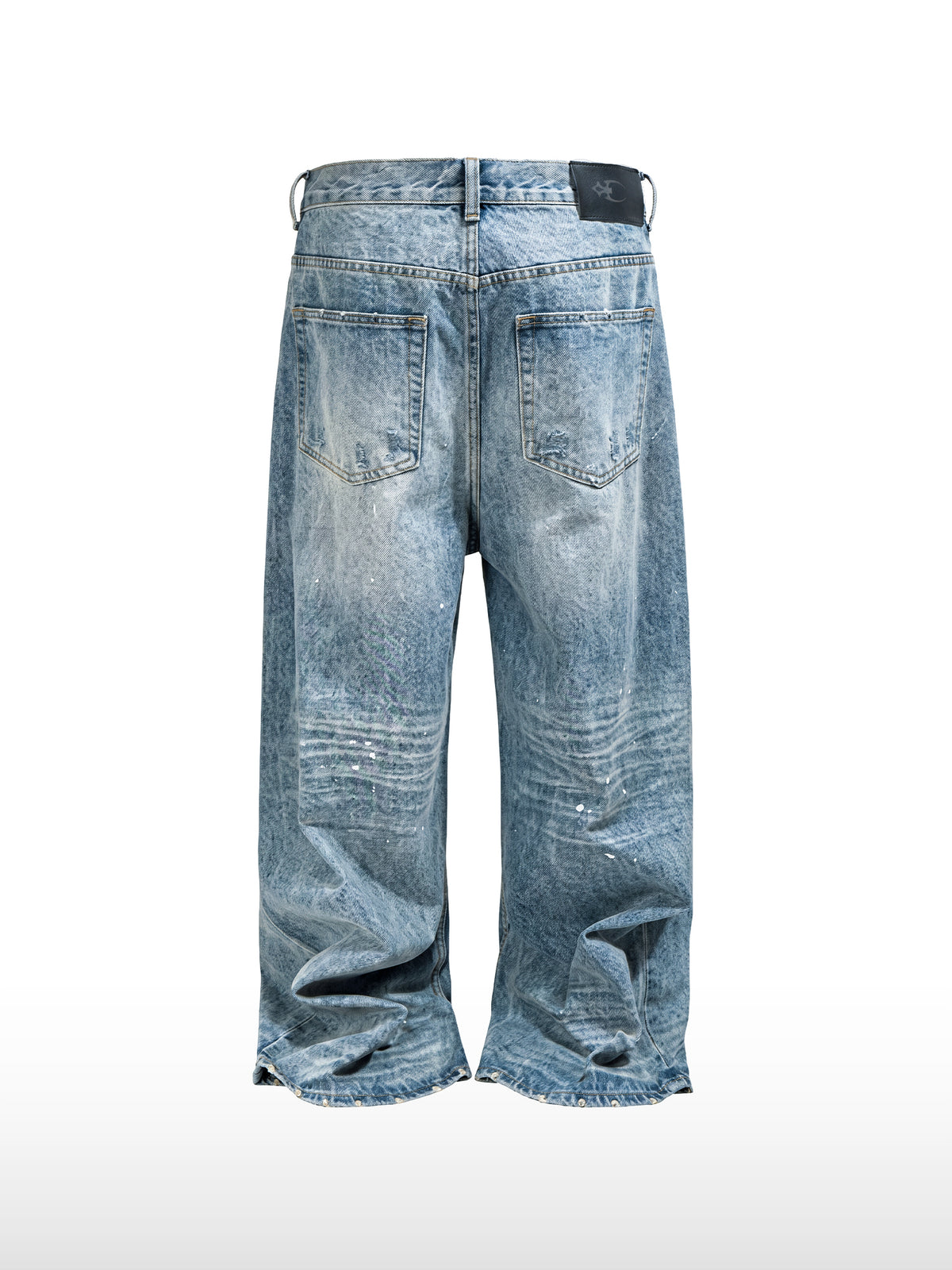 Vide jeans med malingssprut