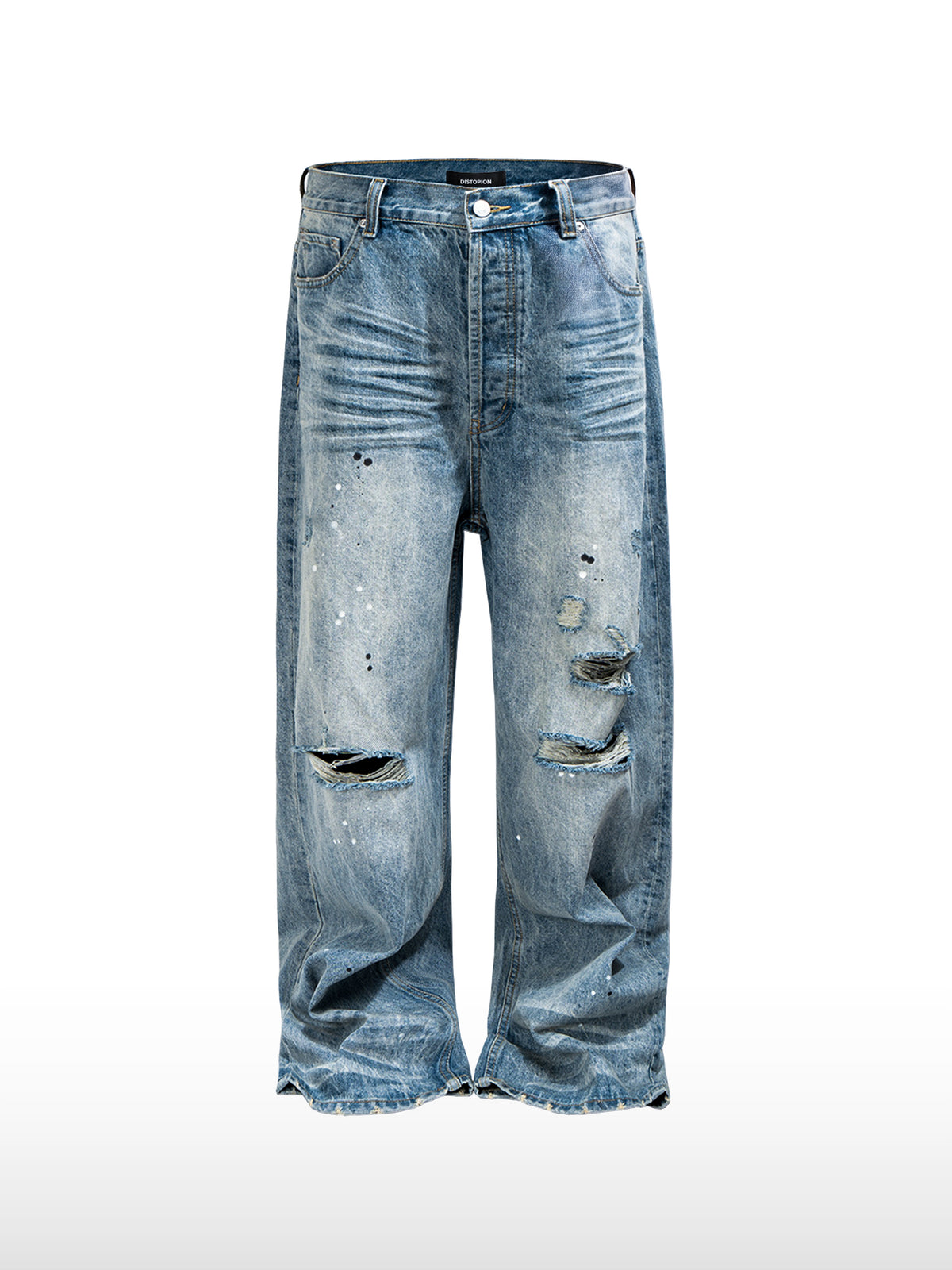 Vide jeans med malingssprut