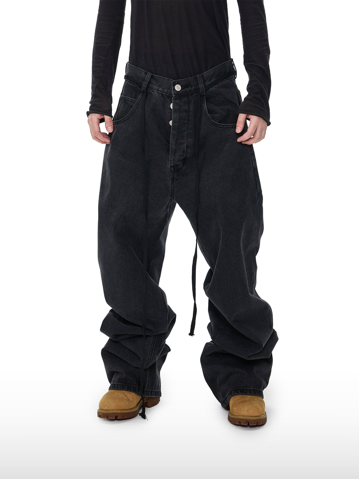 Drape Black Jeans