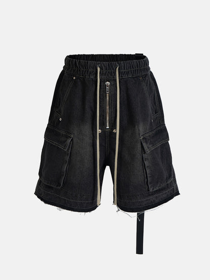 Jeansshorts mit Kordelzug