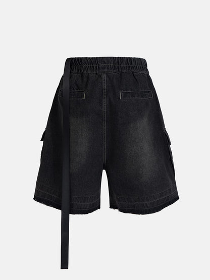 Drawstring Denim Shorts