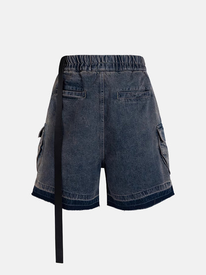 Jeansshorts mit Kordelzug