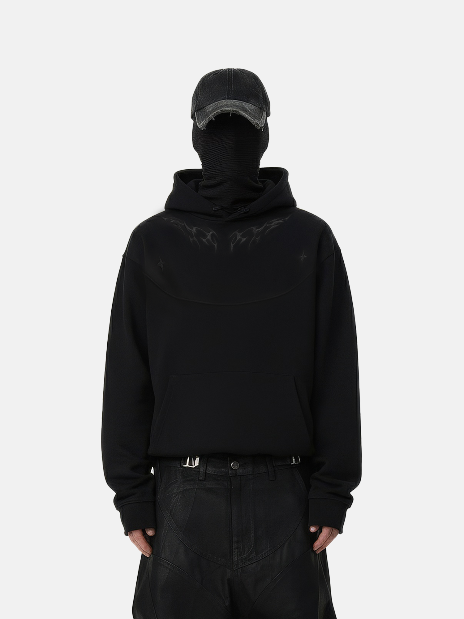 Sudadera con capucha con bordado de llamas