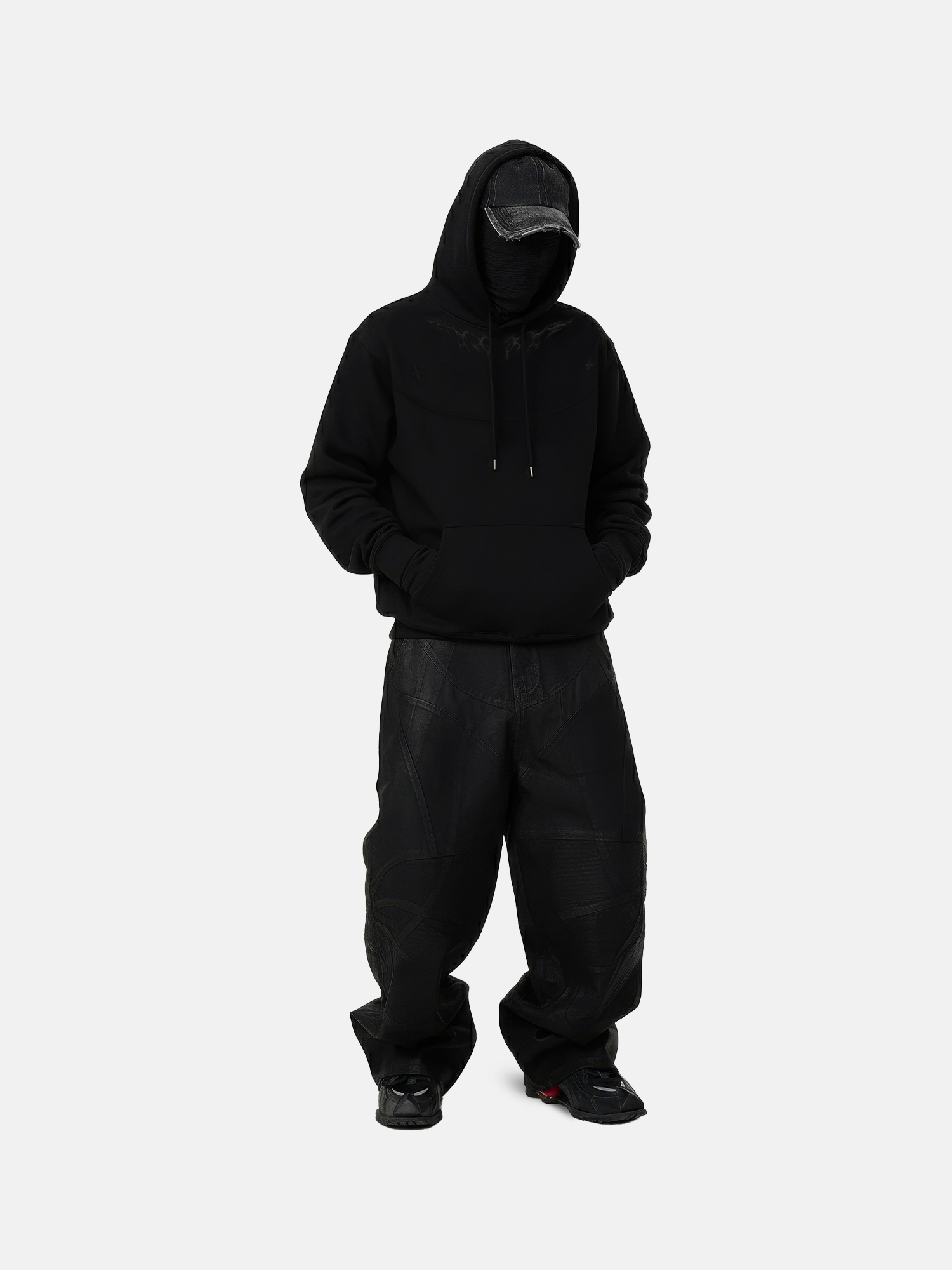 Sudadera con capucha con bordado de llamas