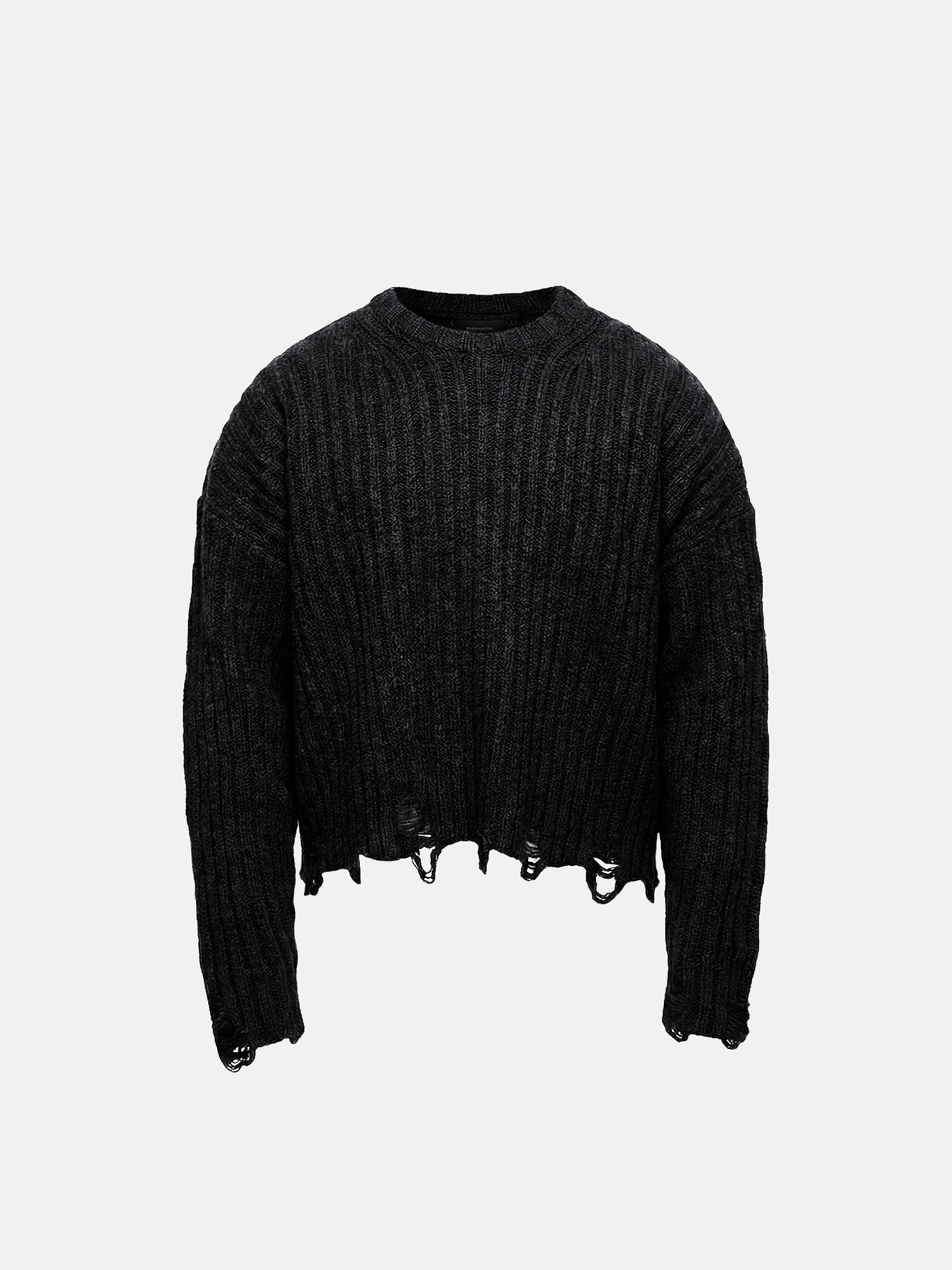 Suéter corto con borde deshilachado