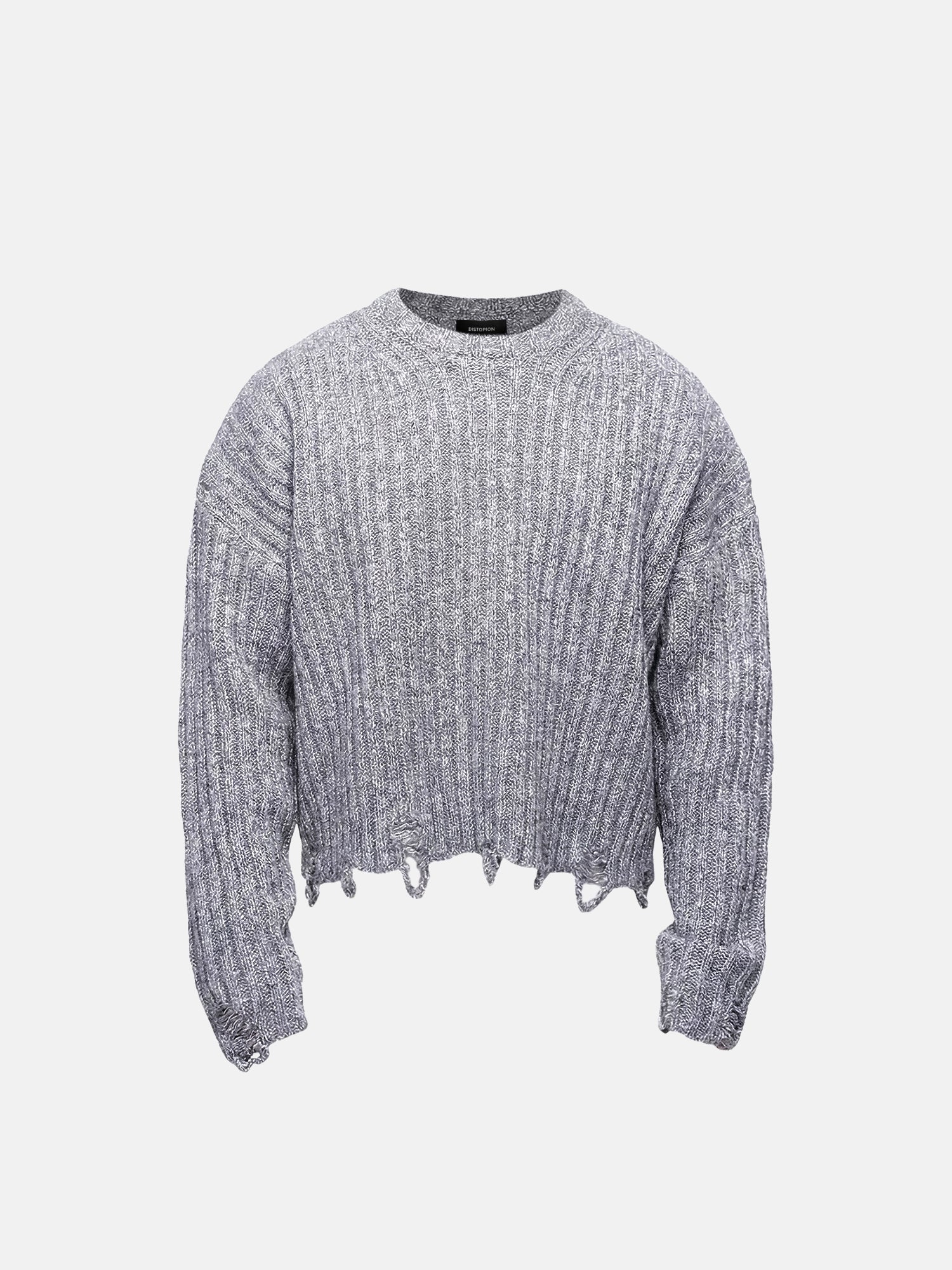 Suéter corto con borde deshilachado