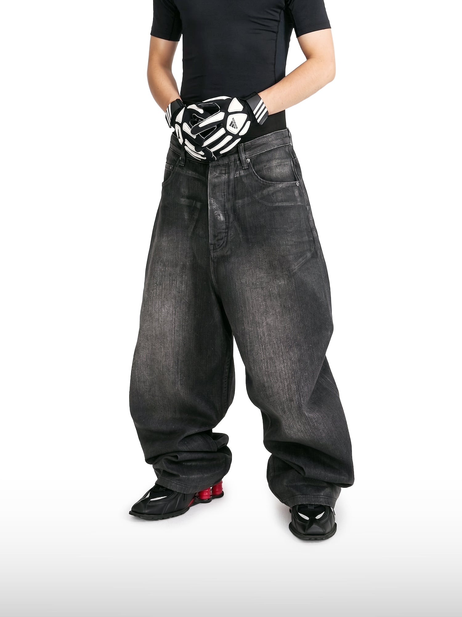 Faded Black Wide Jeans