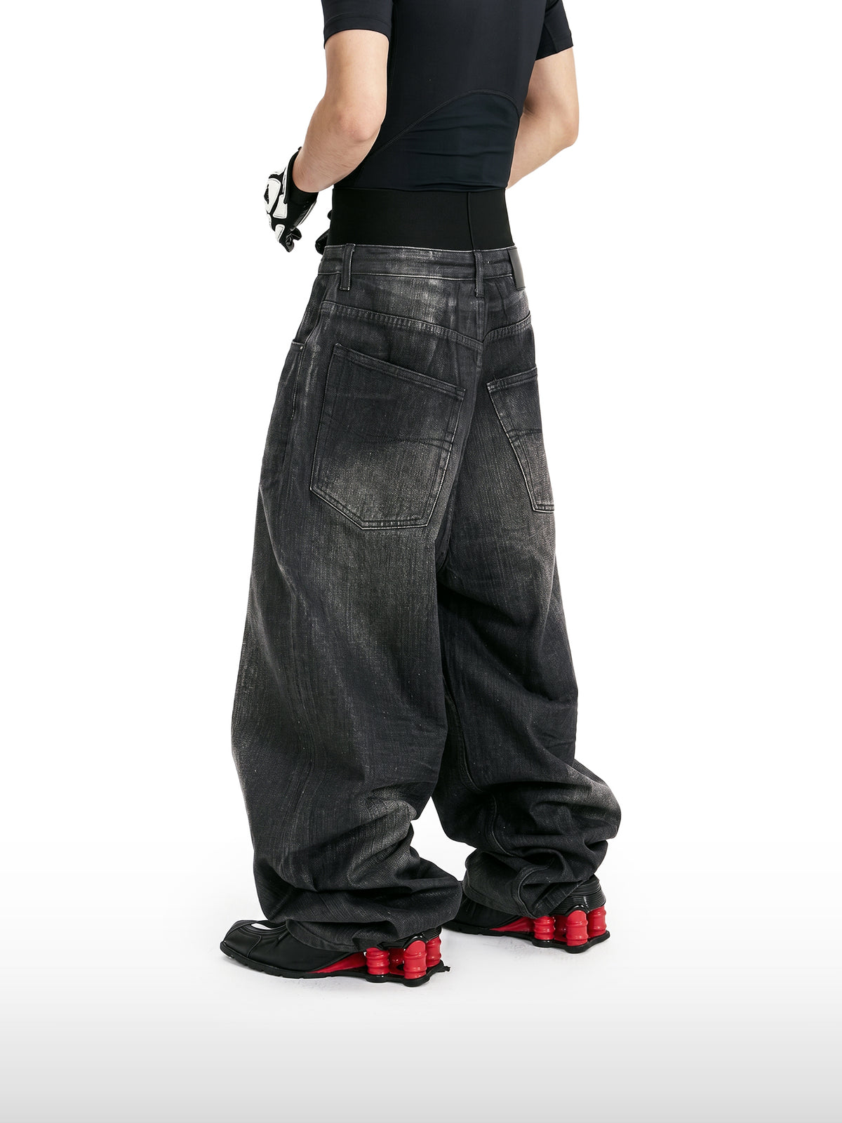 Faded Black Wide Jeans