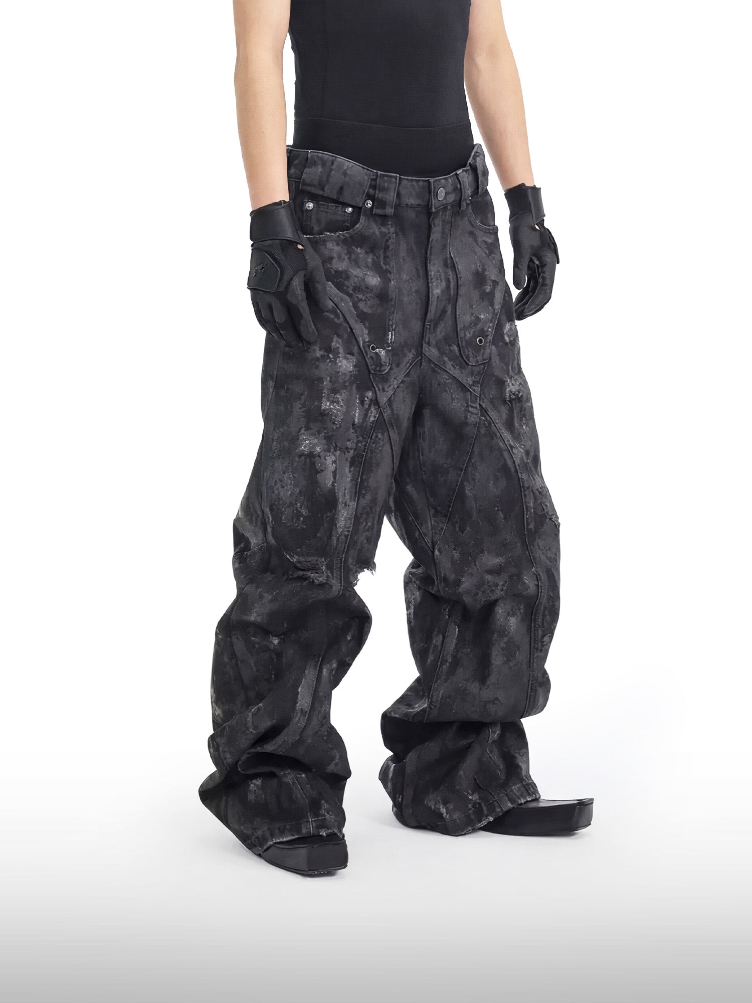 Gewaxte Gereconstrueerde Jeans