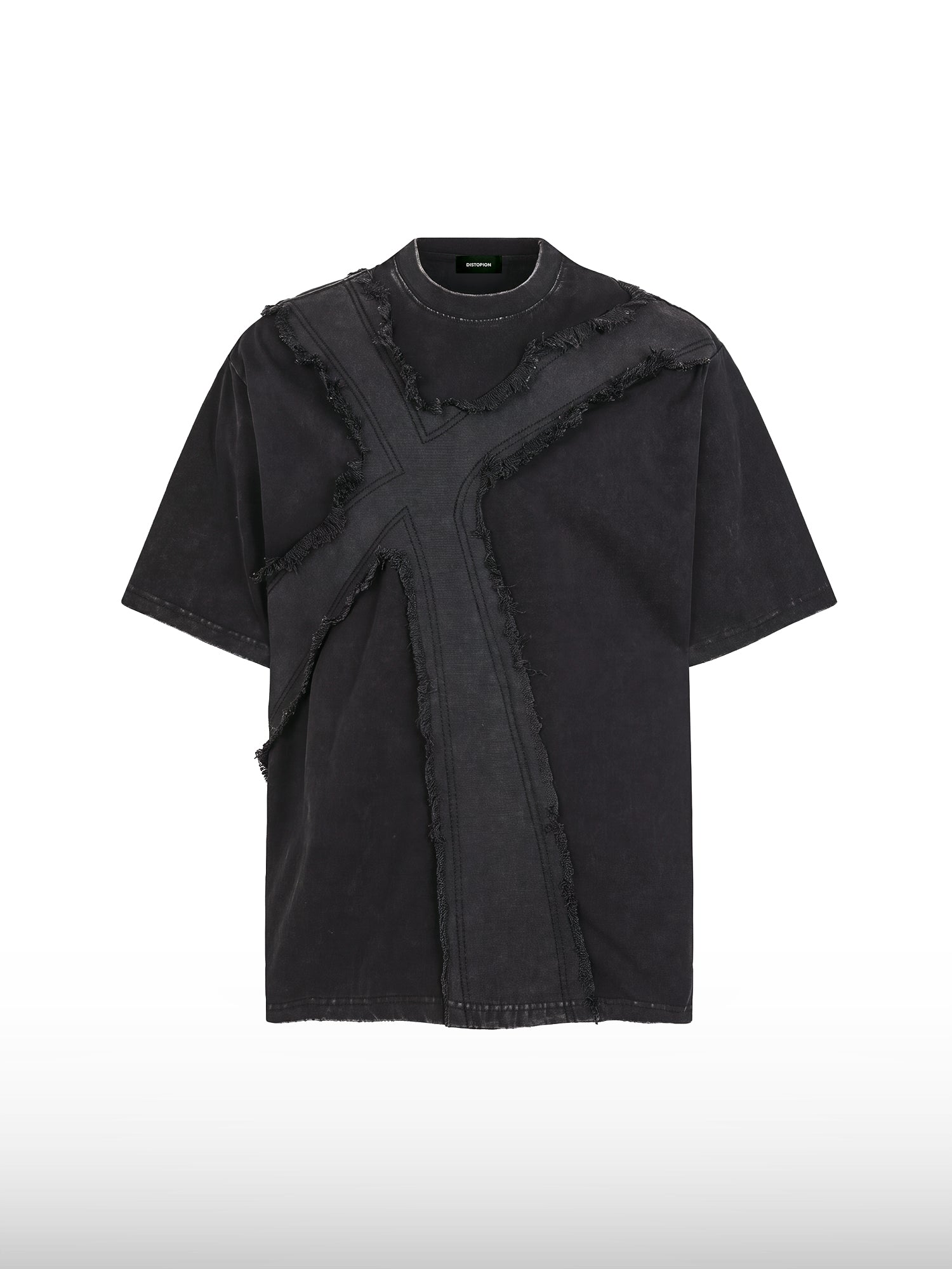 Frayed Cross Washed Tee