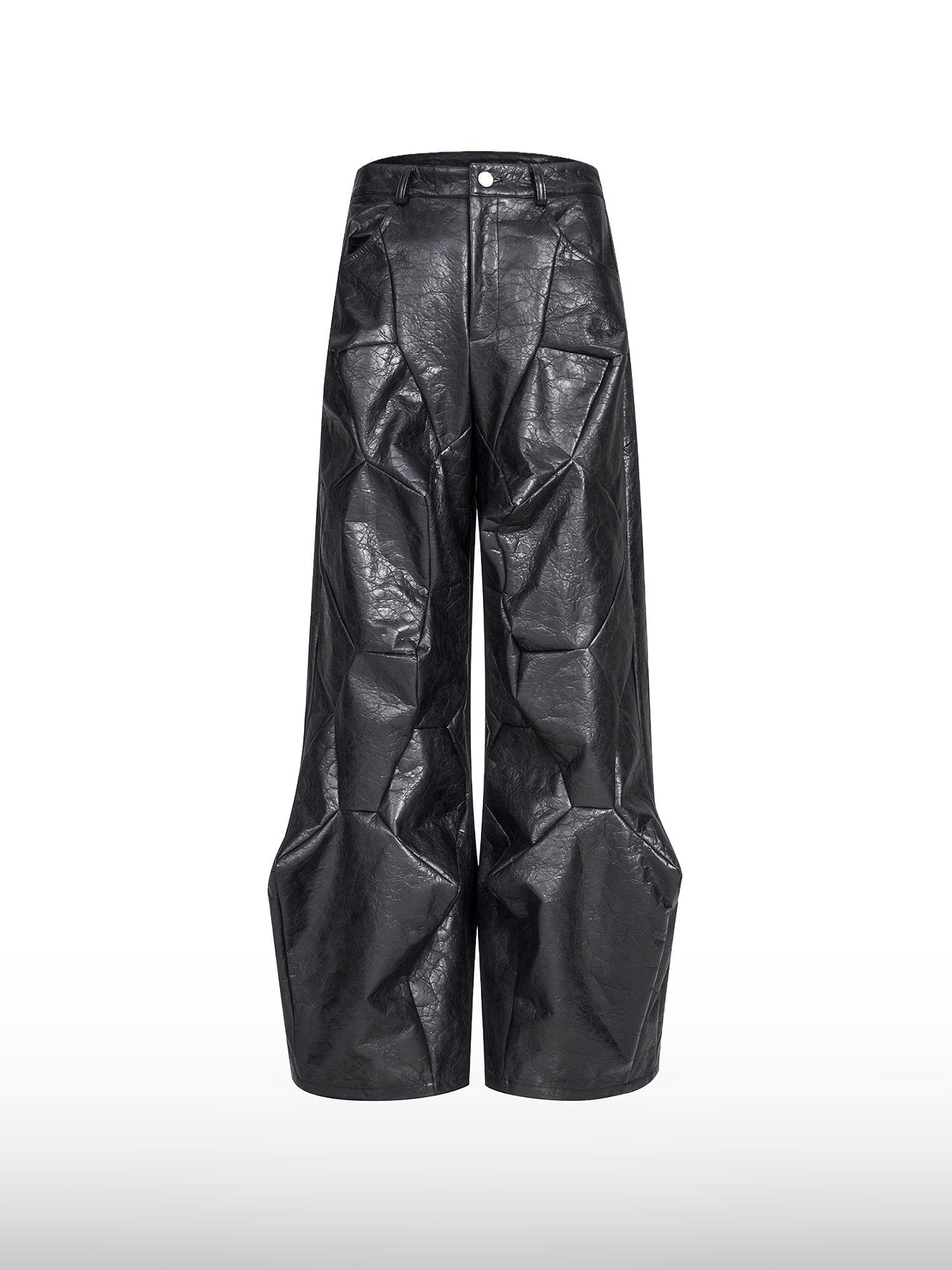 Architectural Panelled Leather Pants