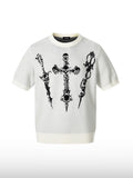 T-shirt met gotische jacquardprint