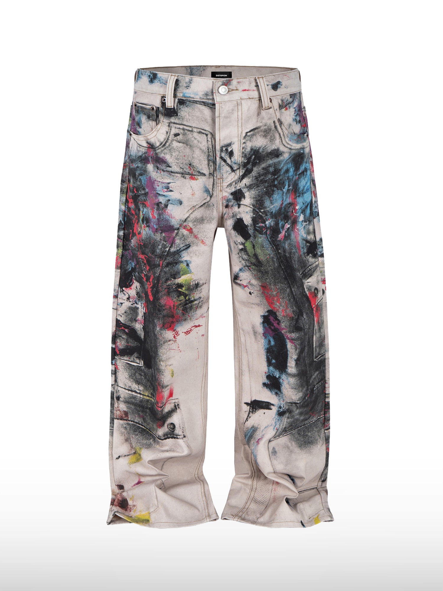 Jeans met graffiti-was