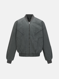 Grey Panel Bomber Jacket