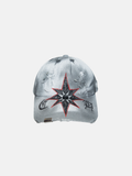 Gorra gris con gráfico de estrella