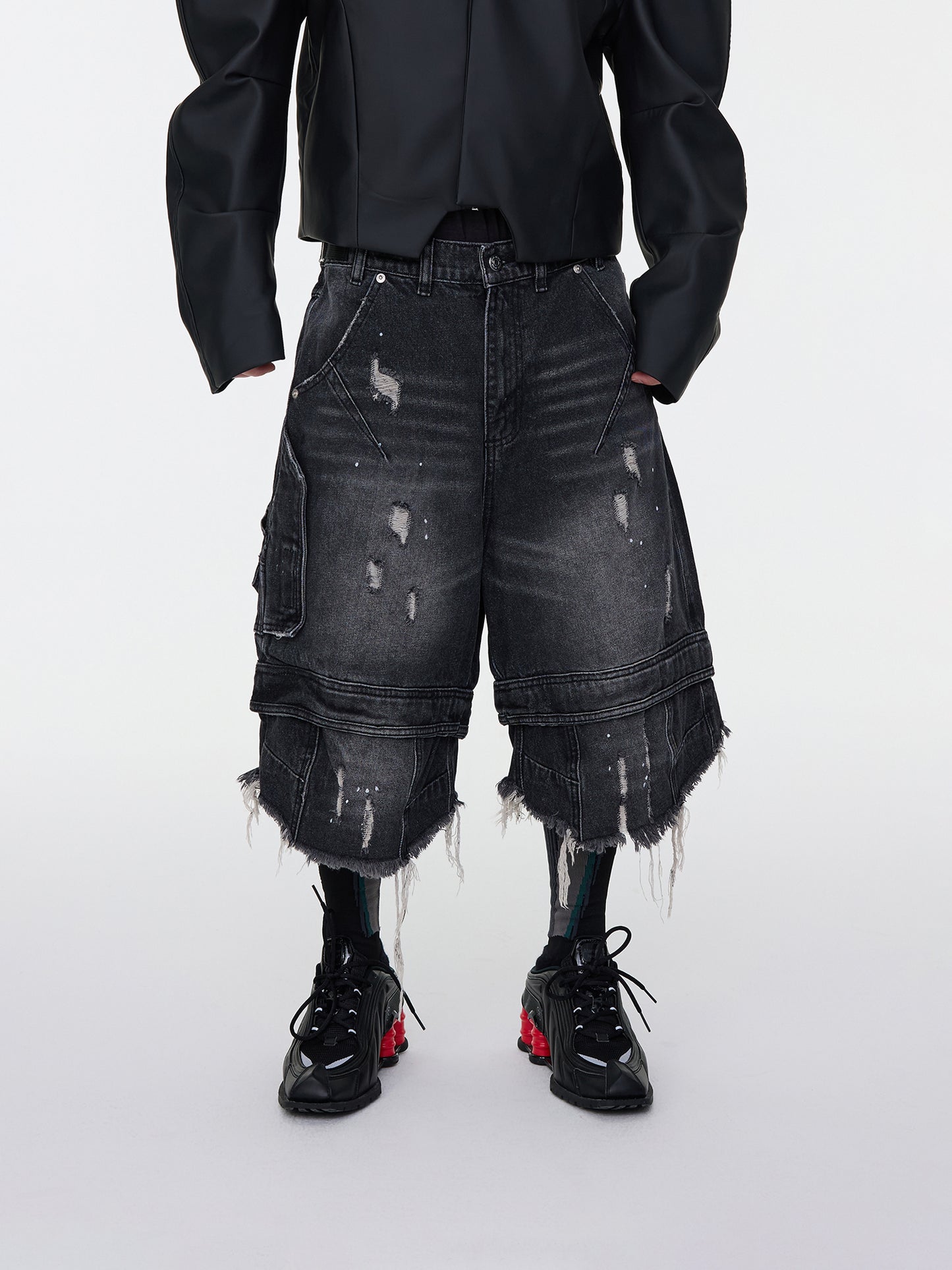 Grunge Denim Shorts