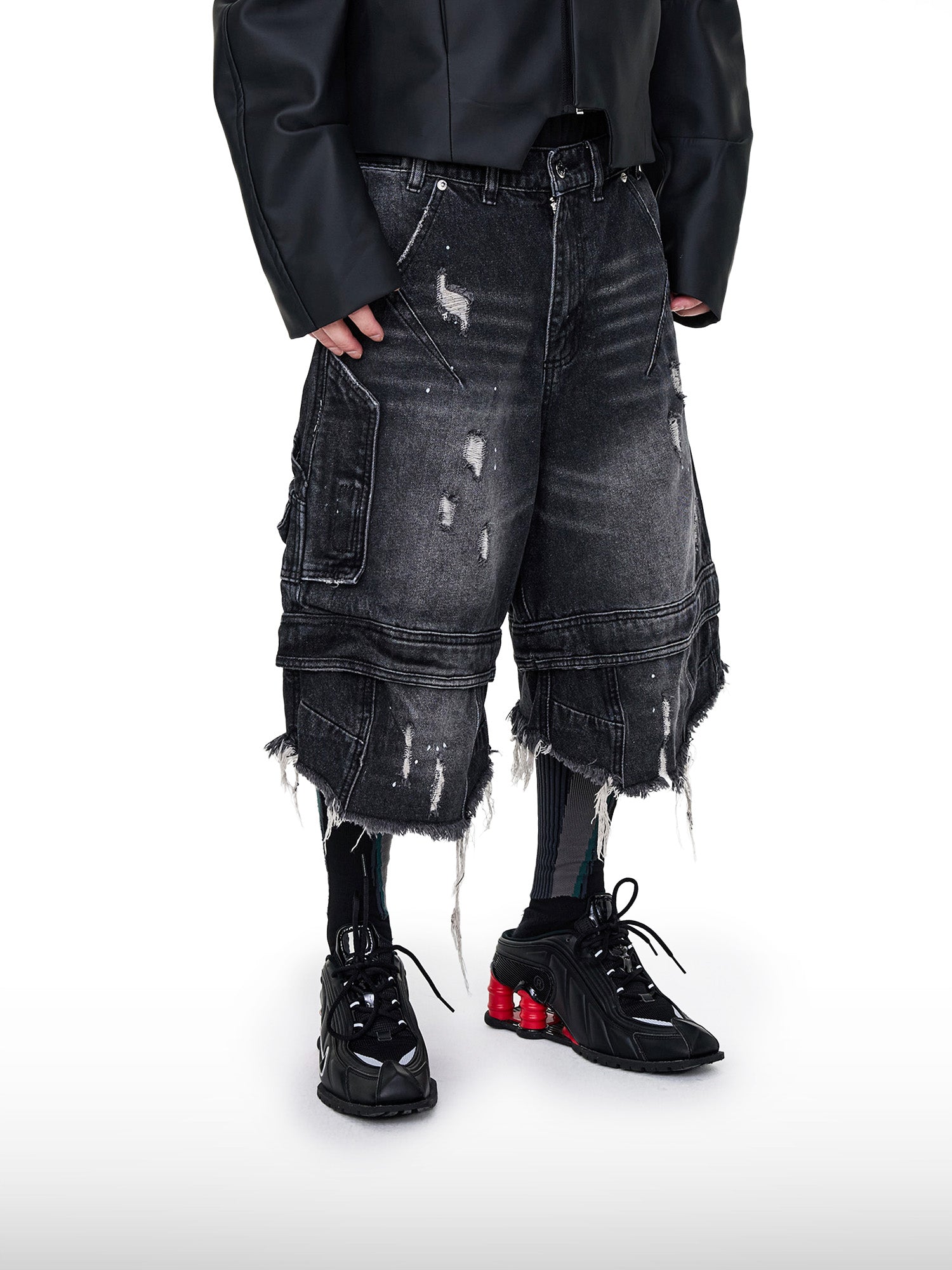 Grunge Denim Shorts