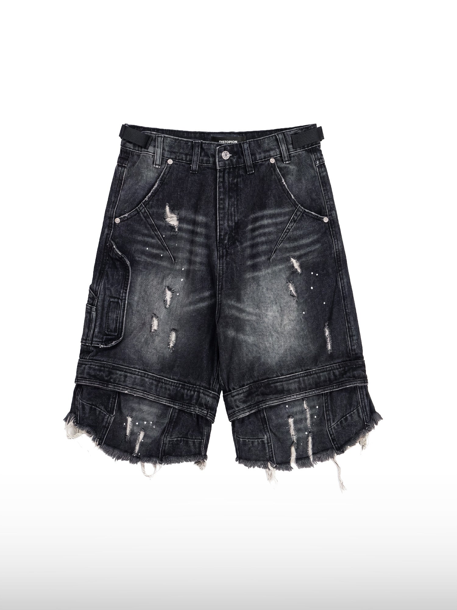 Pantaloncini in denim grunge
