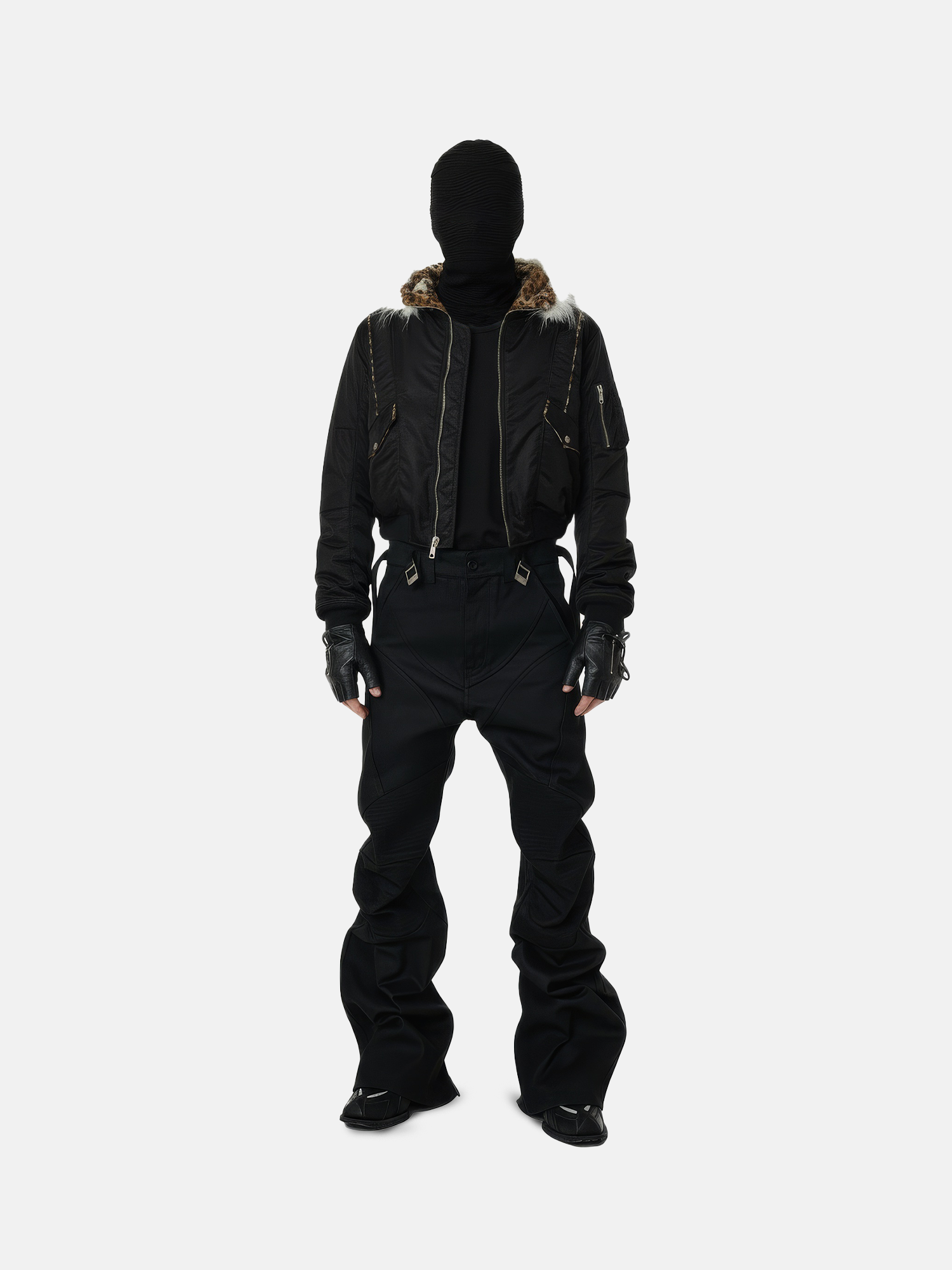 Chaqueta con pelo y forro de leopardo