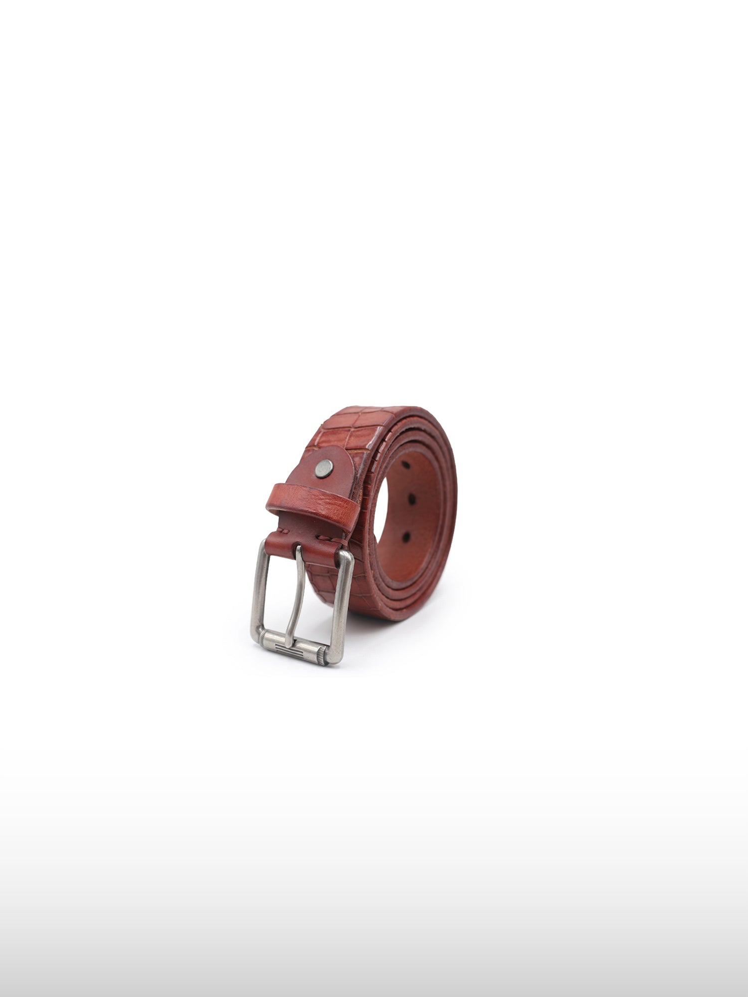 Ceinture embossée crocodile lave  