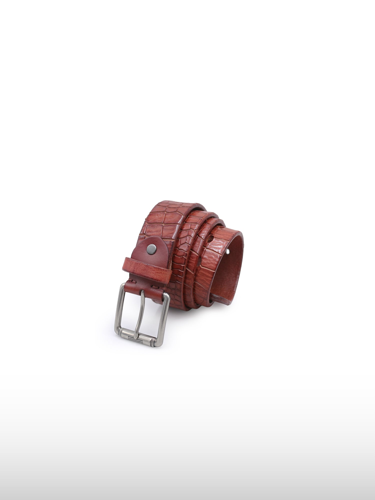 Ceinture embossée crocodile lave  