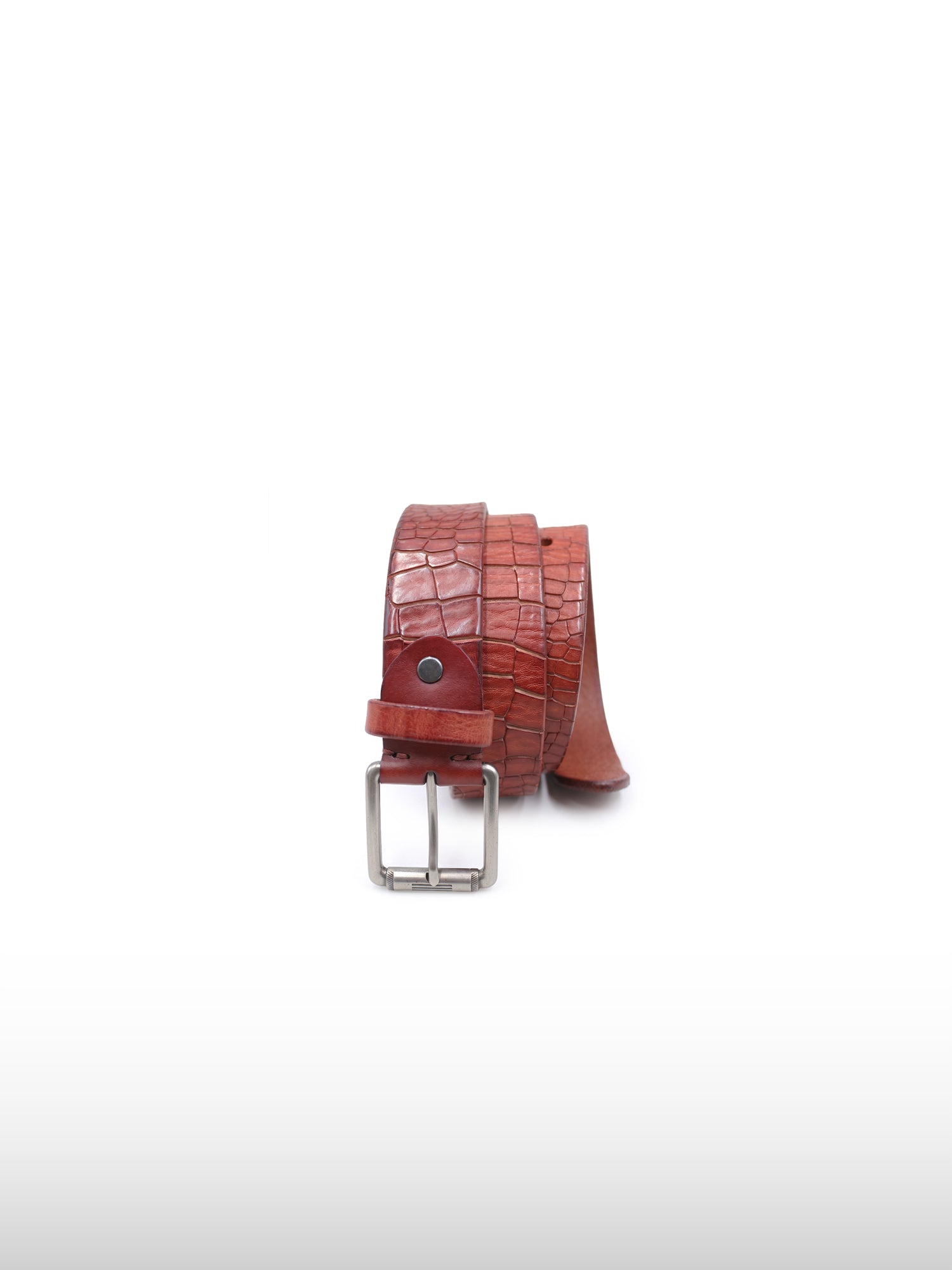 Ceinture embossée crocodile lave  