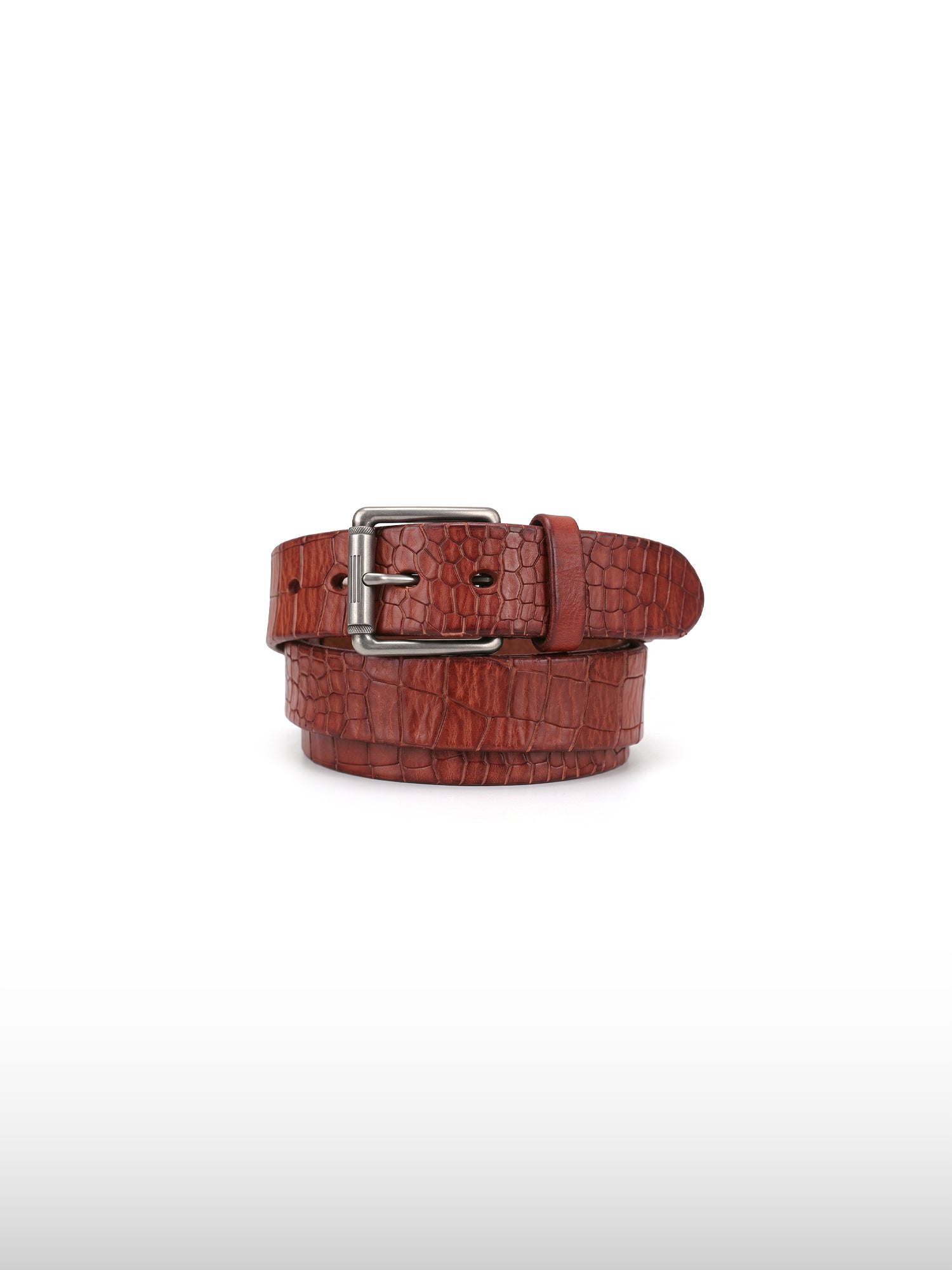Ceinture embossée crocodile lave  