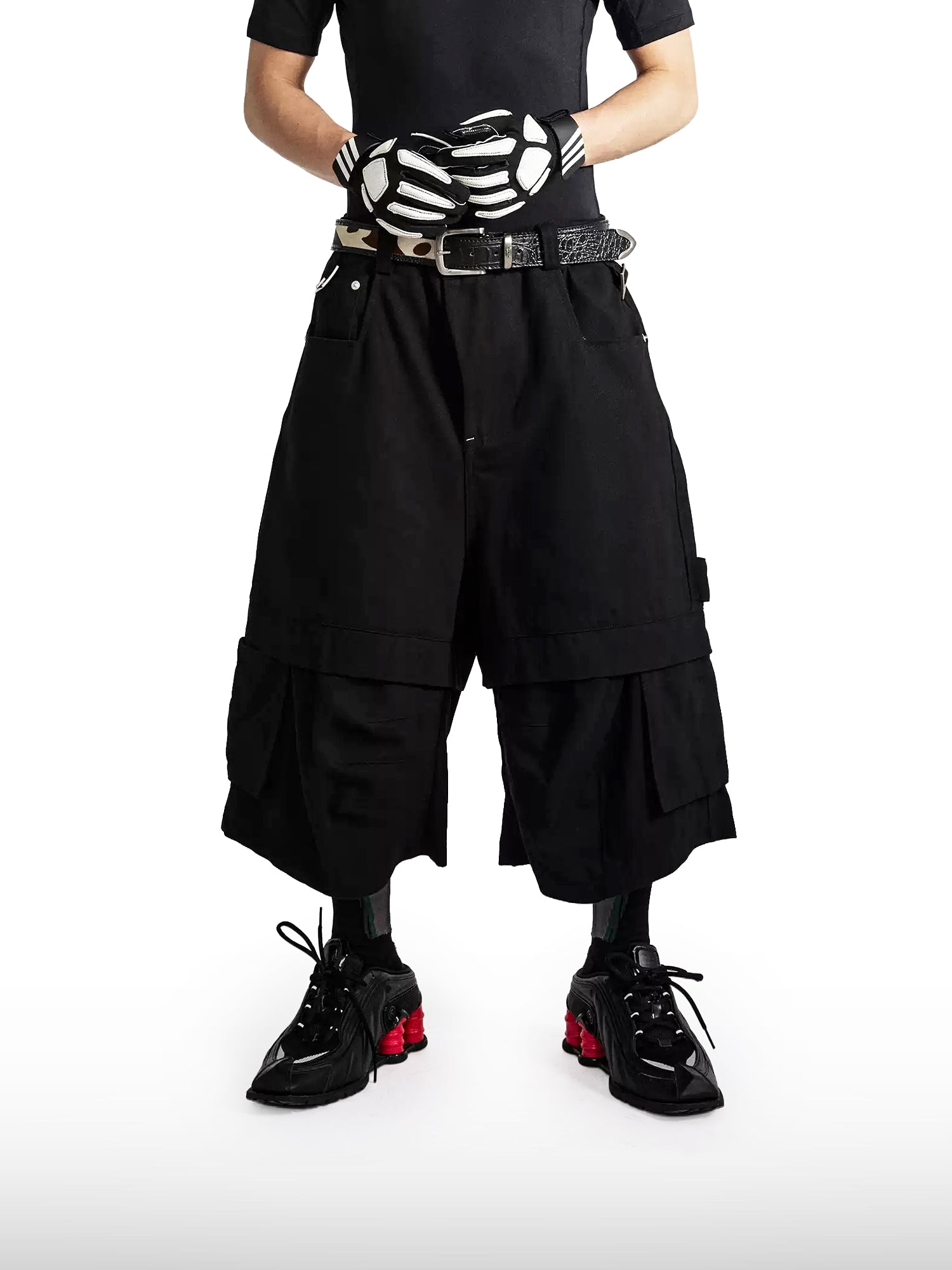 Layered Cargo Streetwear Shorts