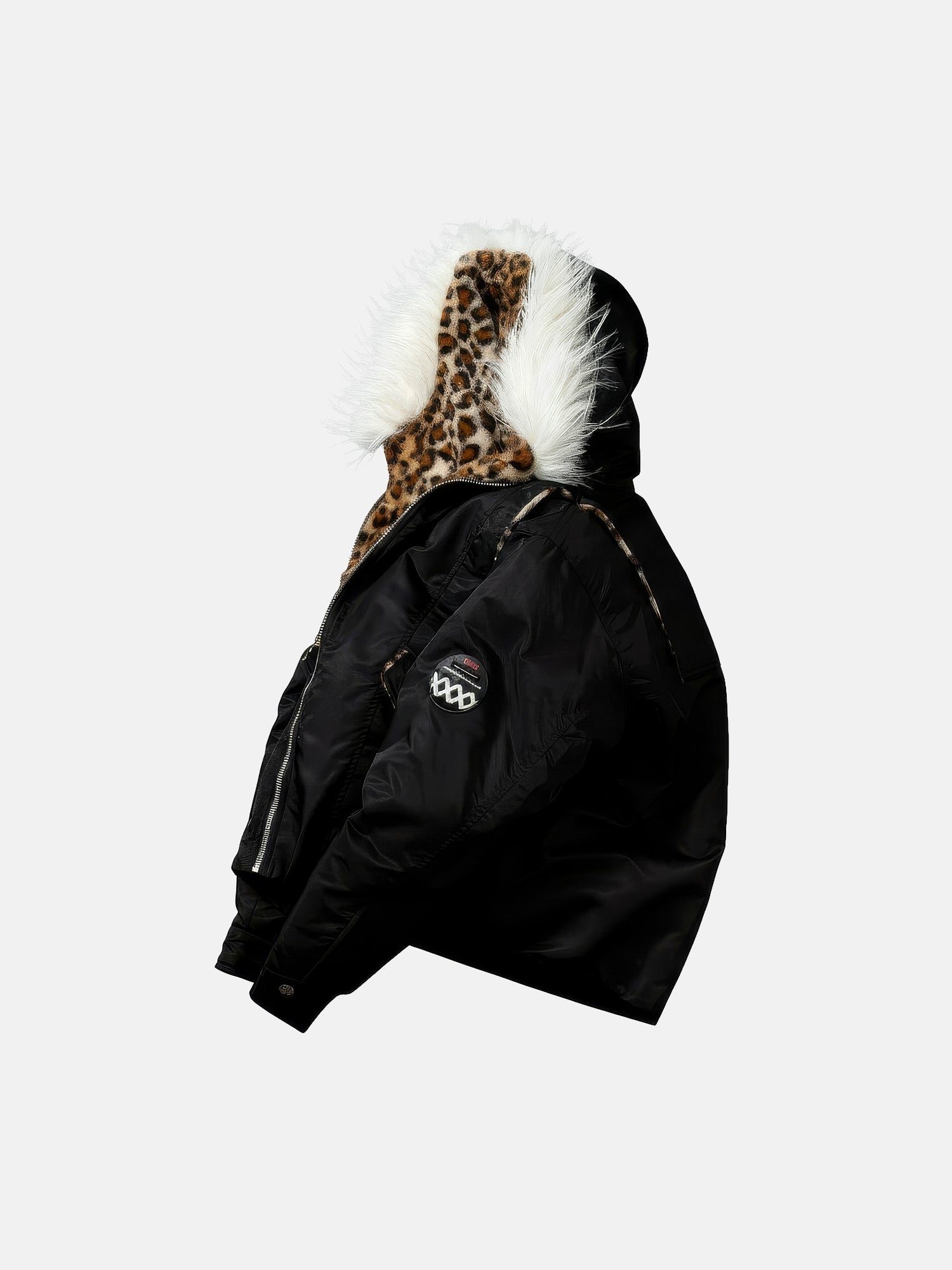 Chaqueta con pelo y forro de leopardo