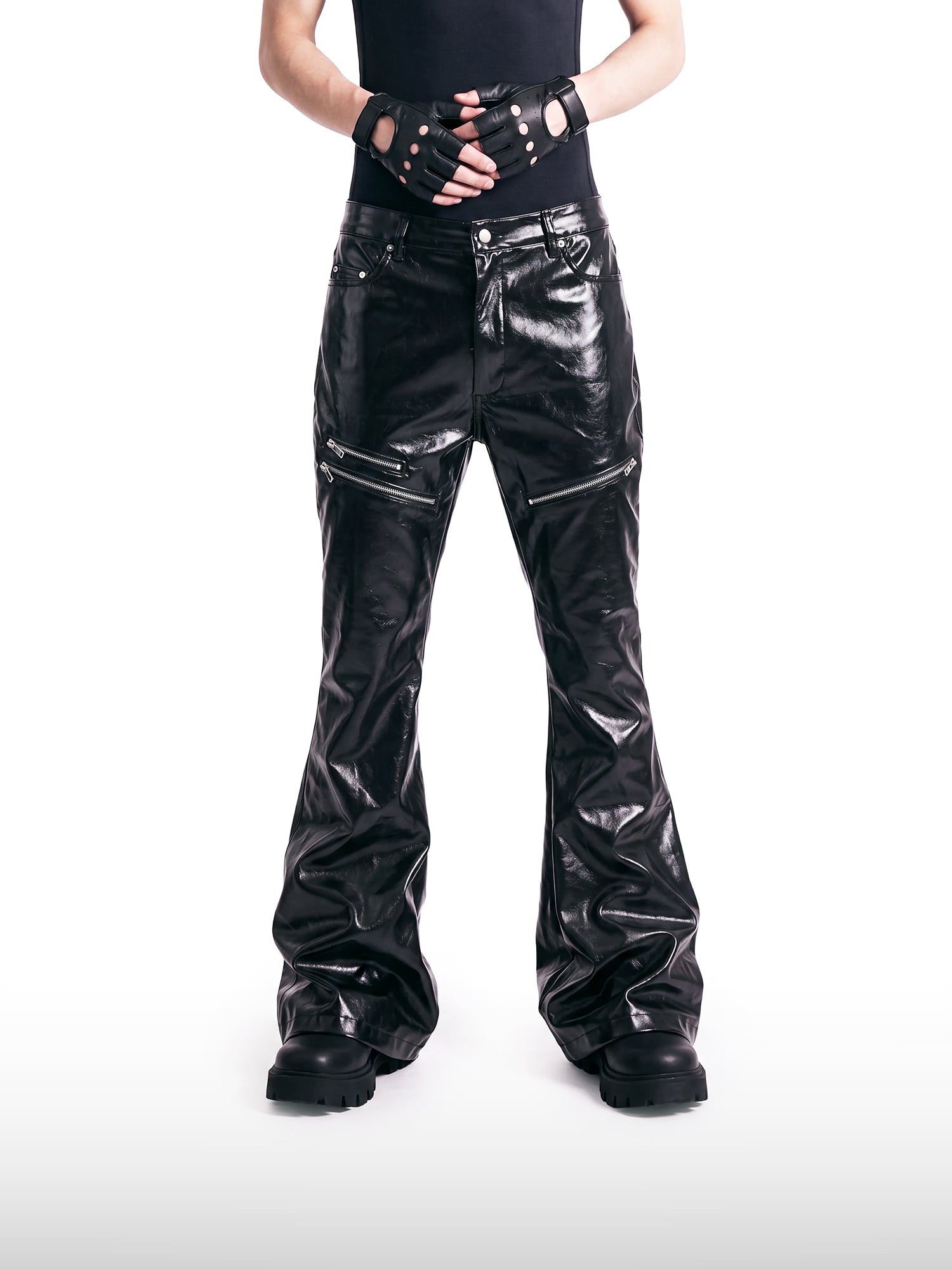Liquid Black Flare Jeans