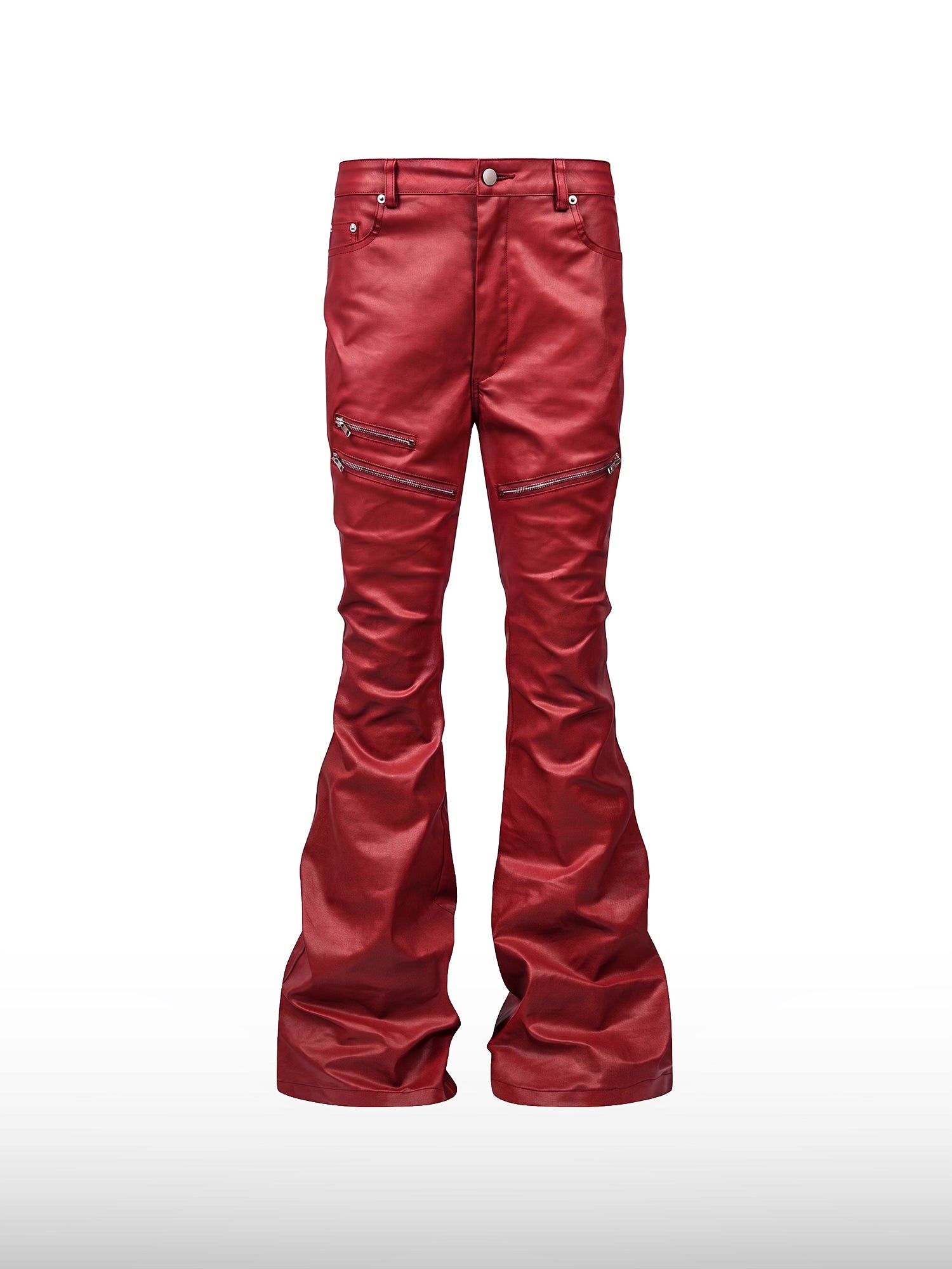 Liquid Red Flare Jeans