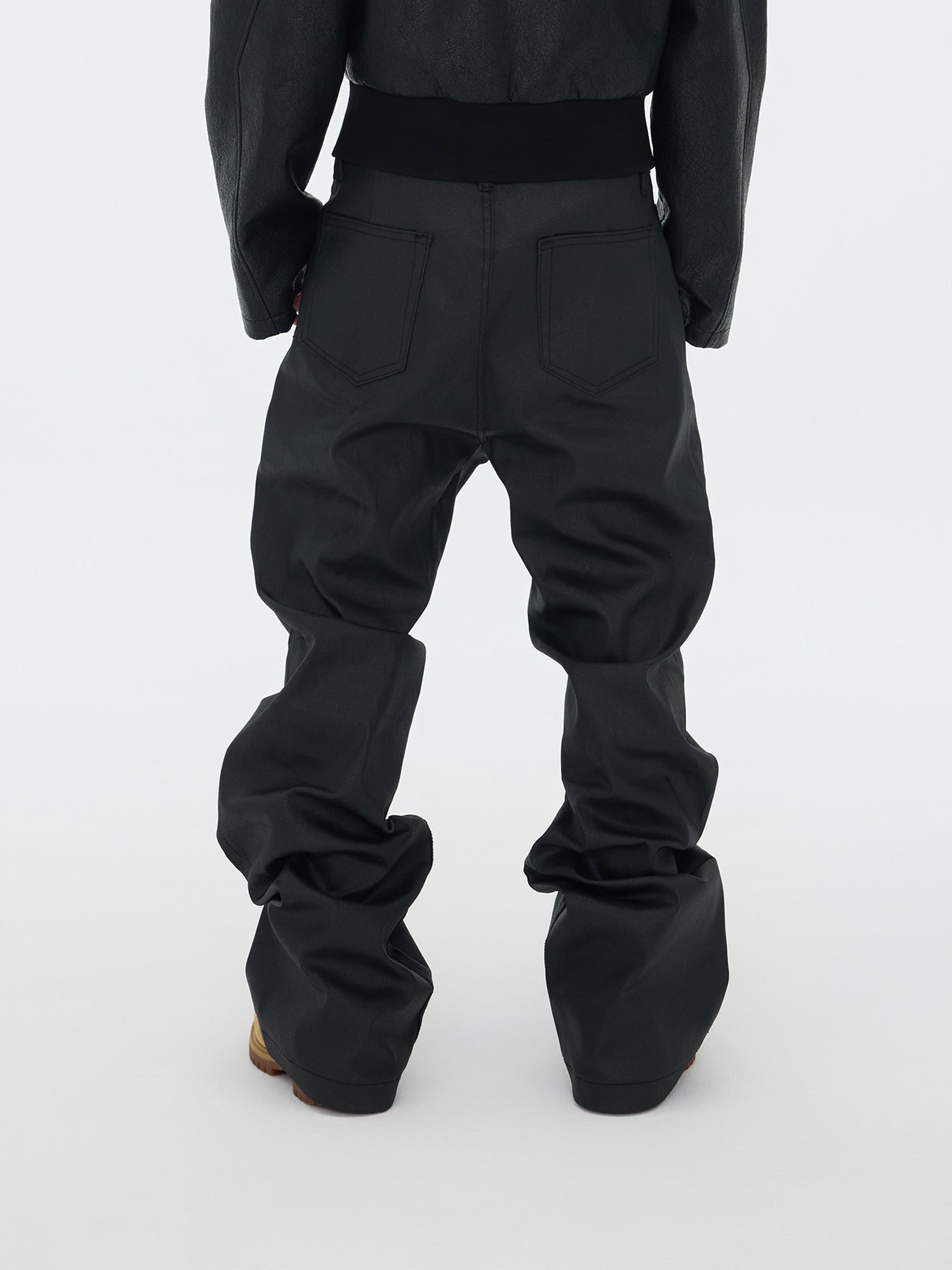 Matte Black Wide-Leg Pants