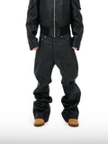 Matte zwarte wijde broek