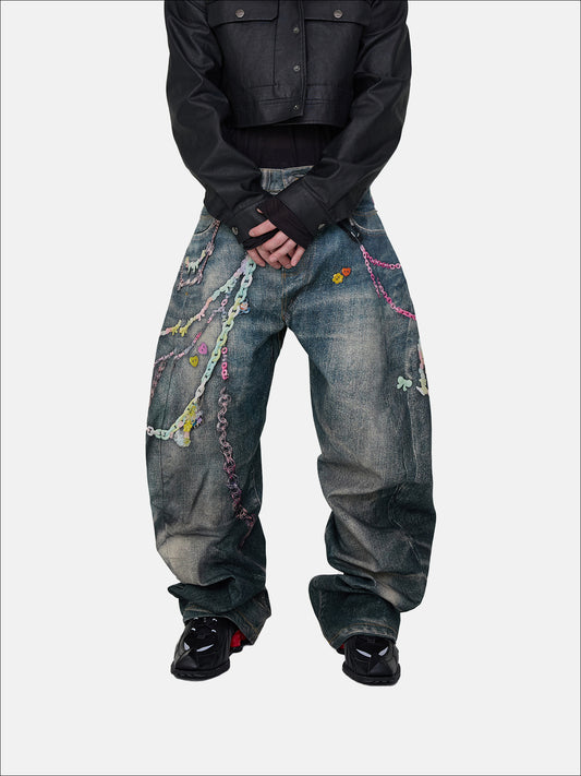 Painted Chain Jeans