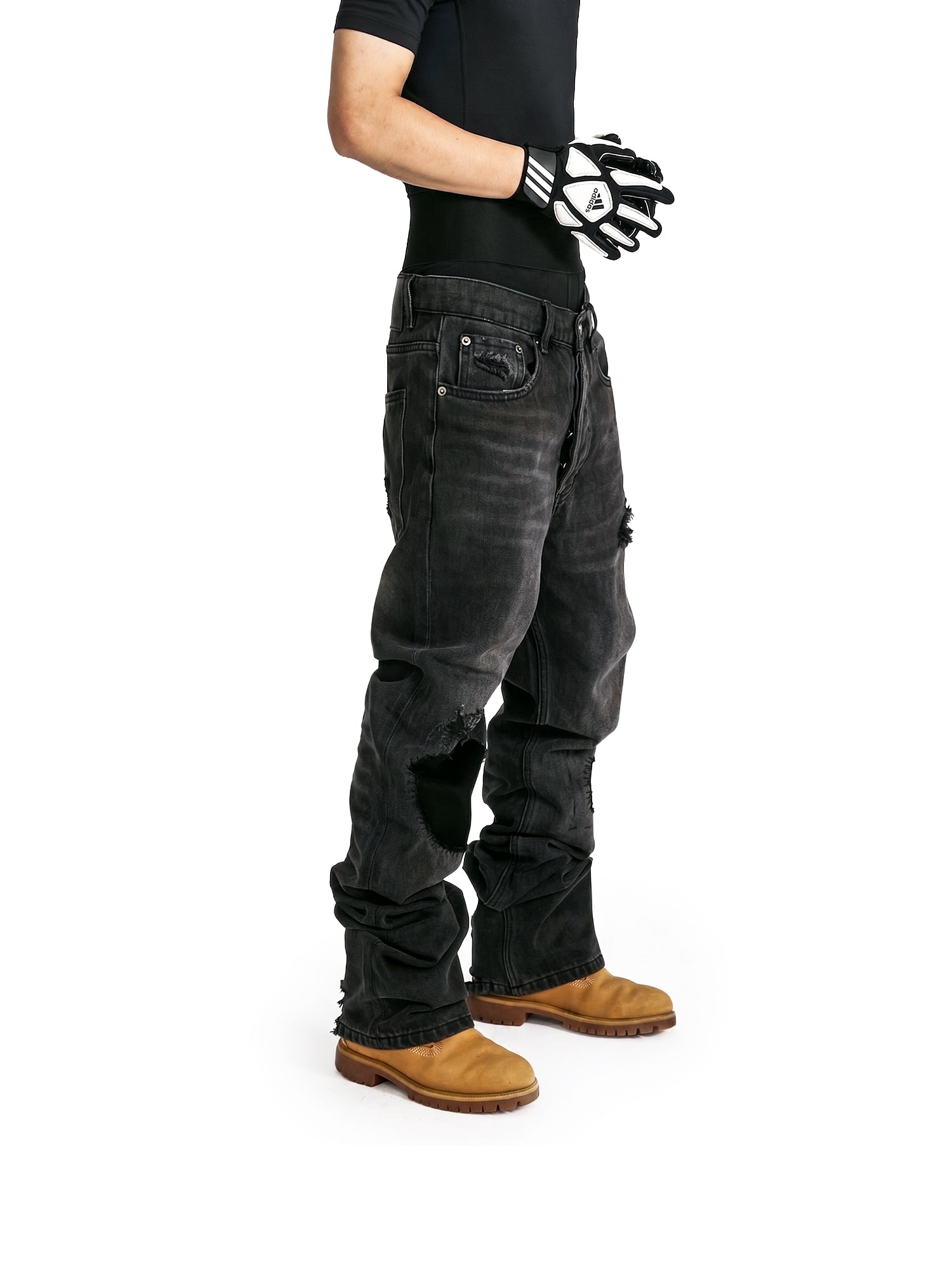 Rebel Distressed Straight Jeans