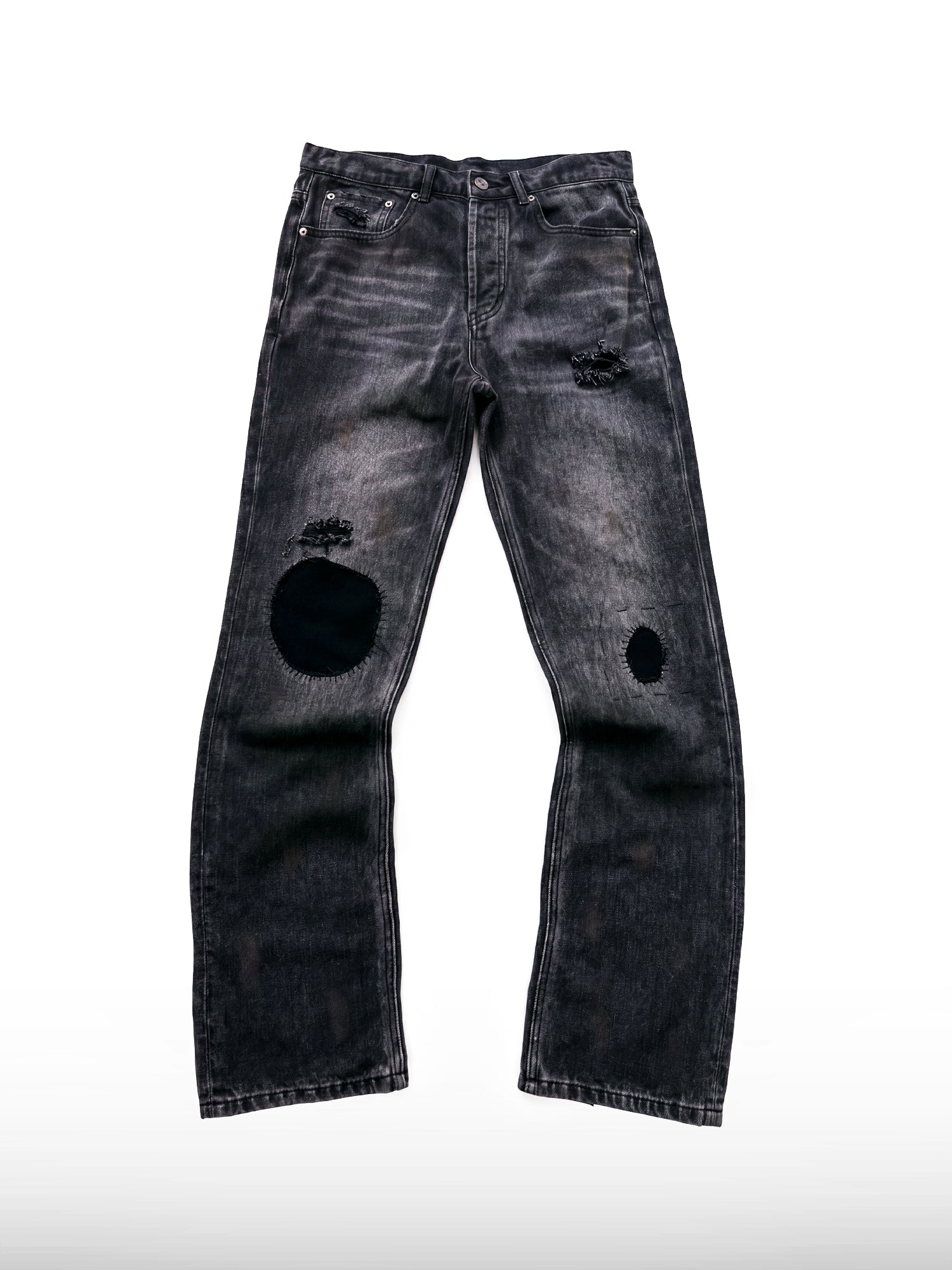 Rebel Distressed Straight Jeans