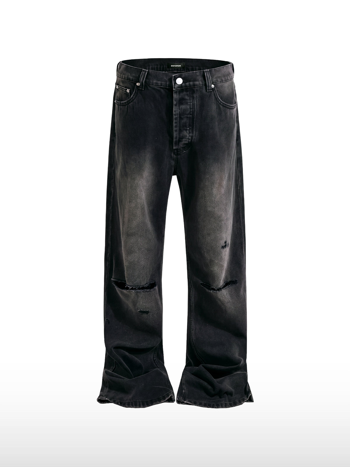 Ripped svarte flarejeans