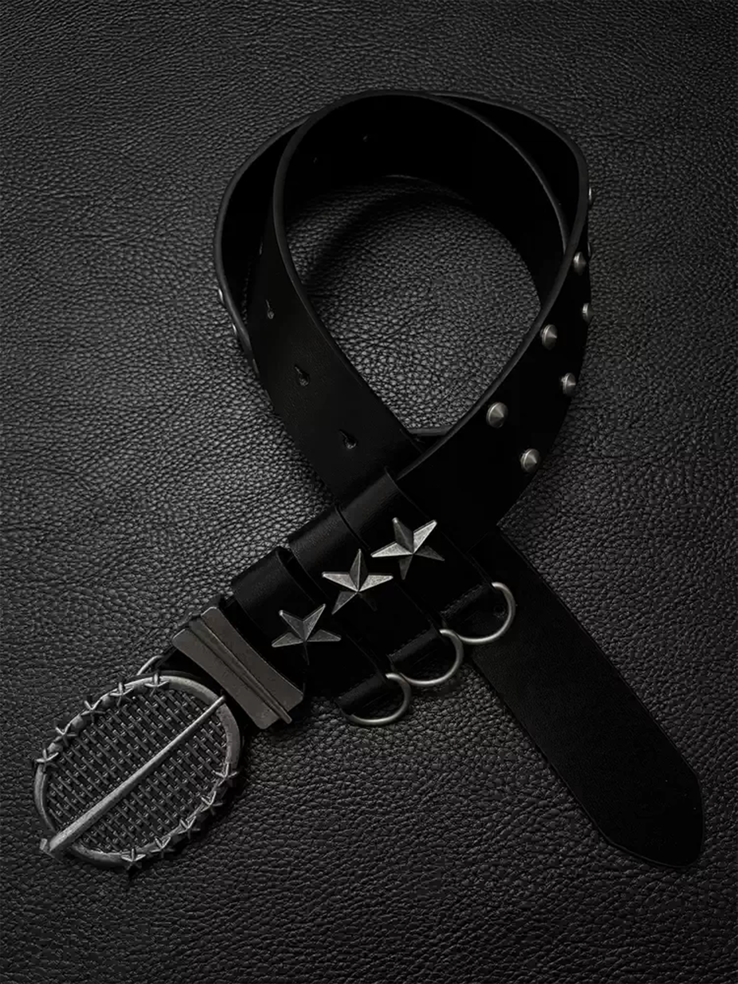 Spiked Mesh Buckle Belt