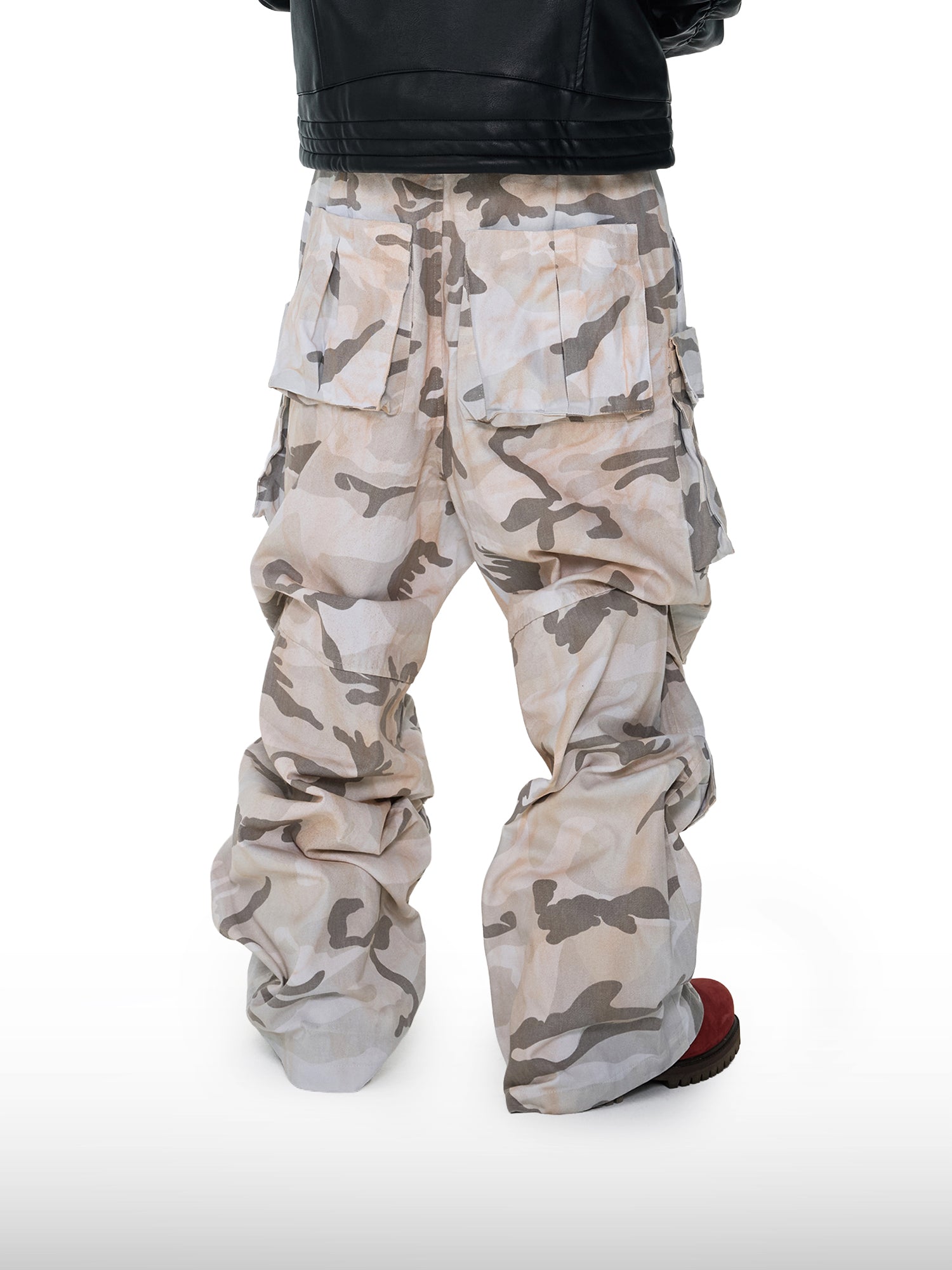 Zandkleurige camo-cargobroek