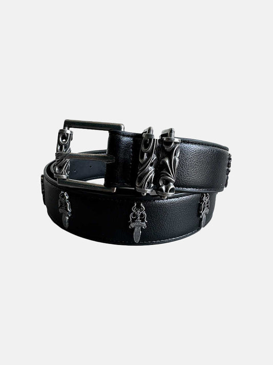 Ceinture en cuir argenté 925