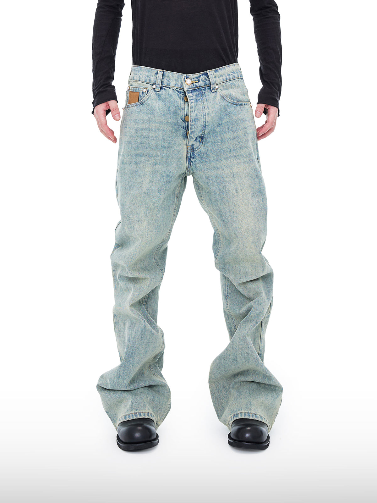 Vide jeans med stacked passform