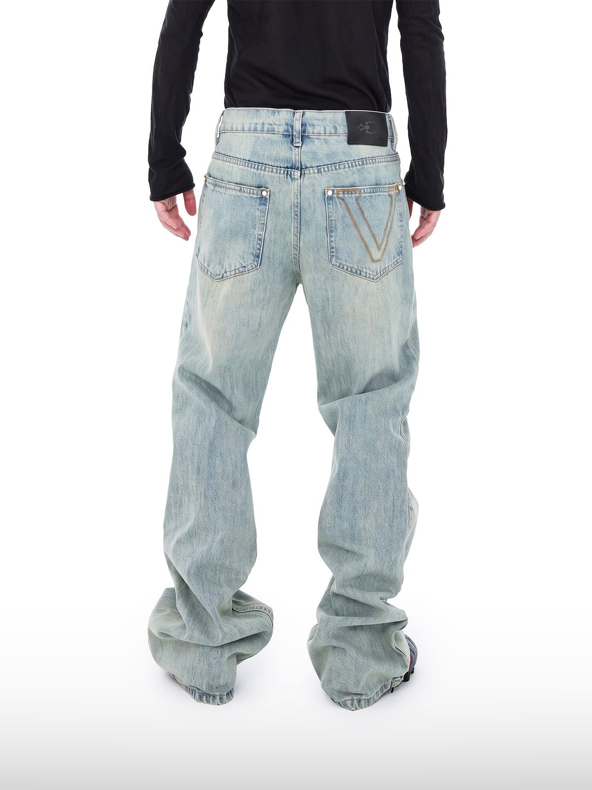 Vide jeans med stacked passform