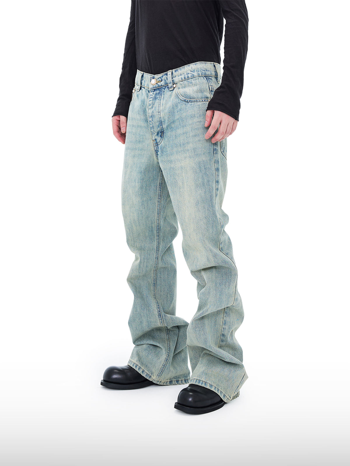 Vide jeans med stacked passform