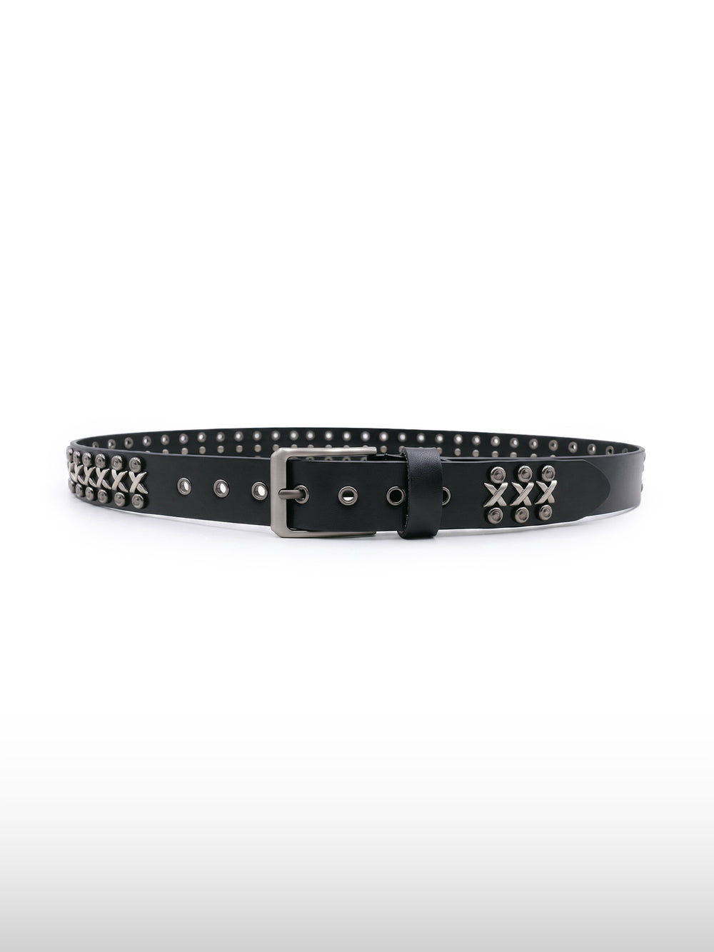 Studded Cross Leather Belt