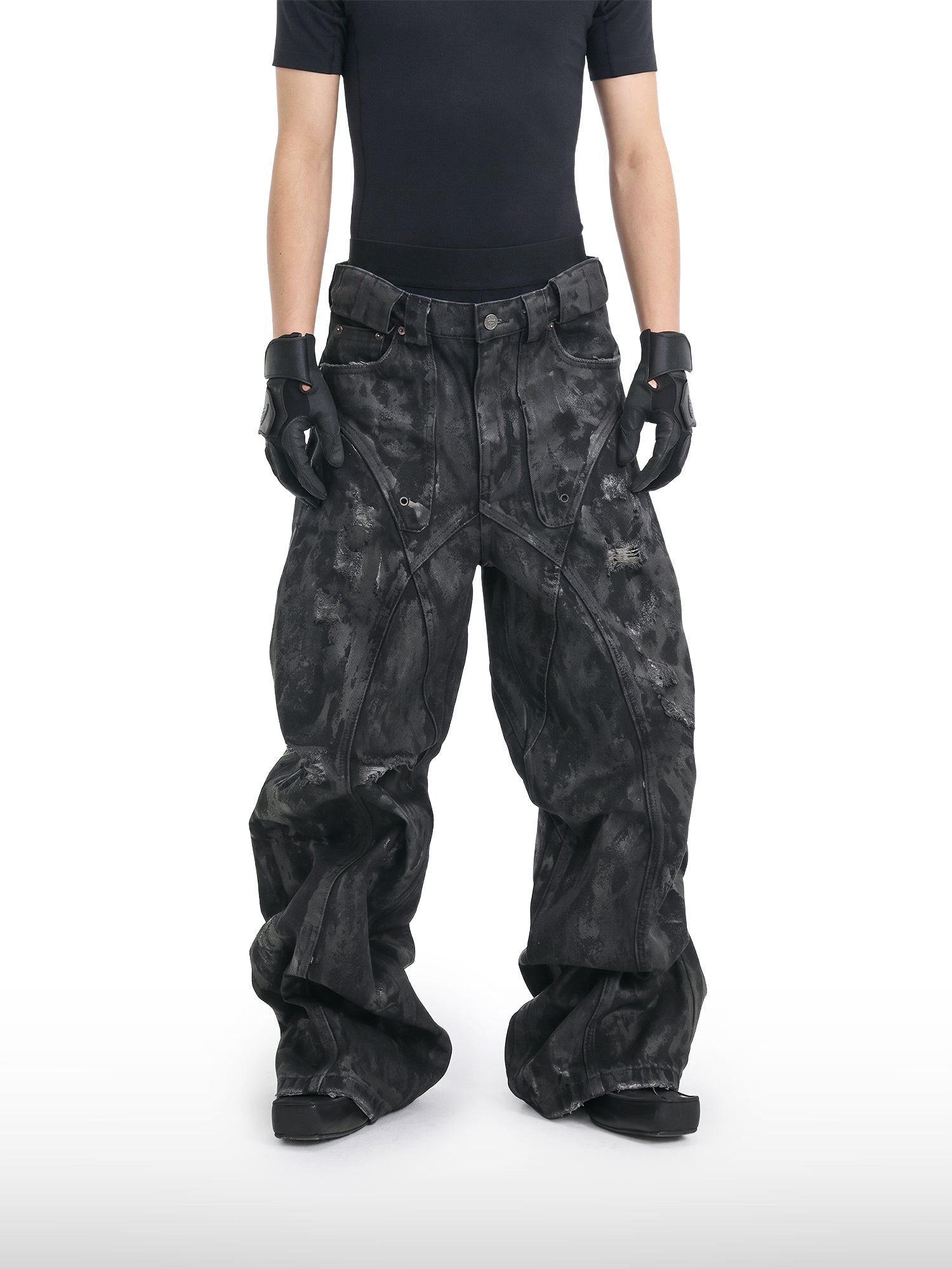 Waxed Reconstructed-jeans