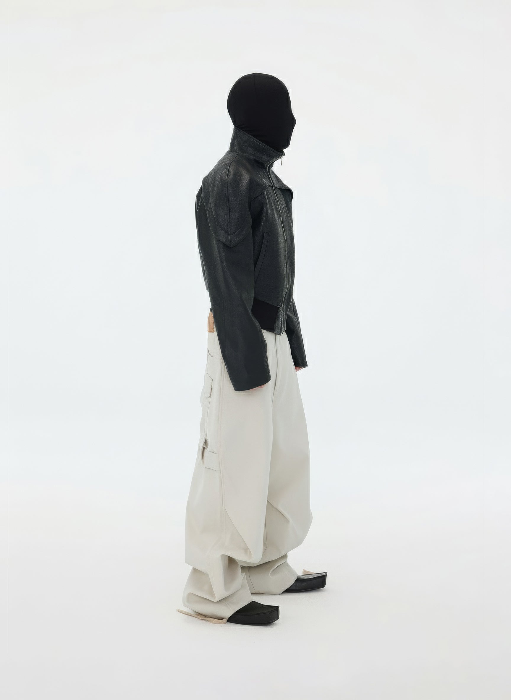 Beige Drawstring Utility Pants