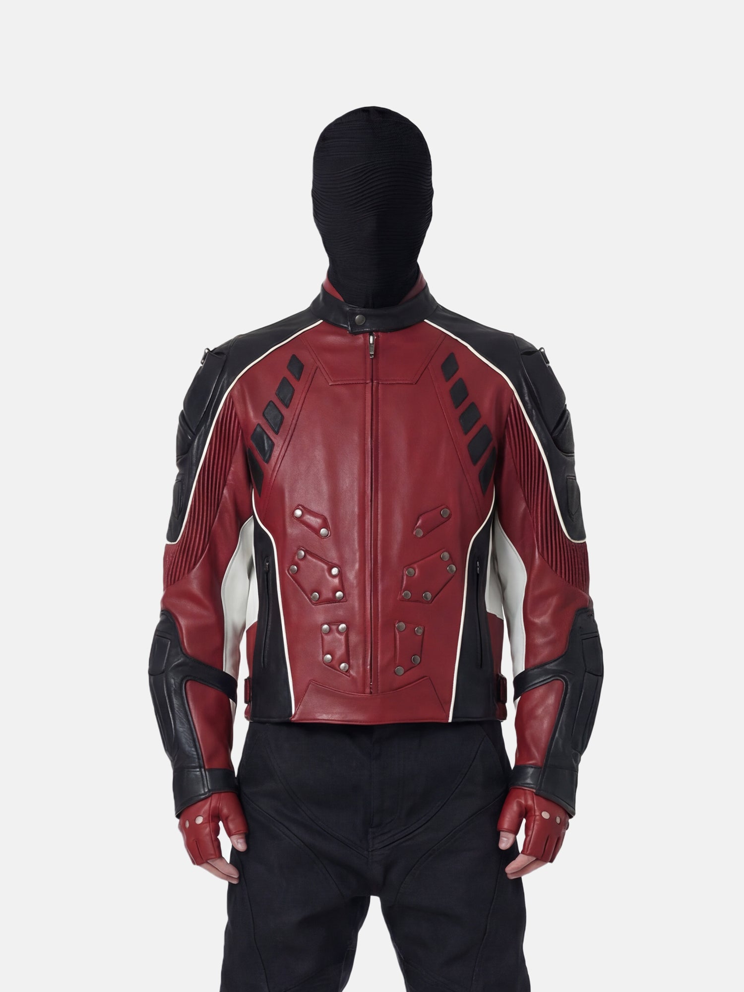 Chaqueta Moto Roja Negra